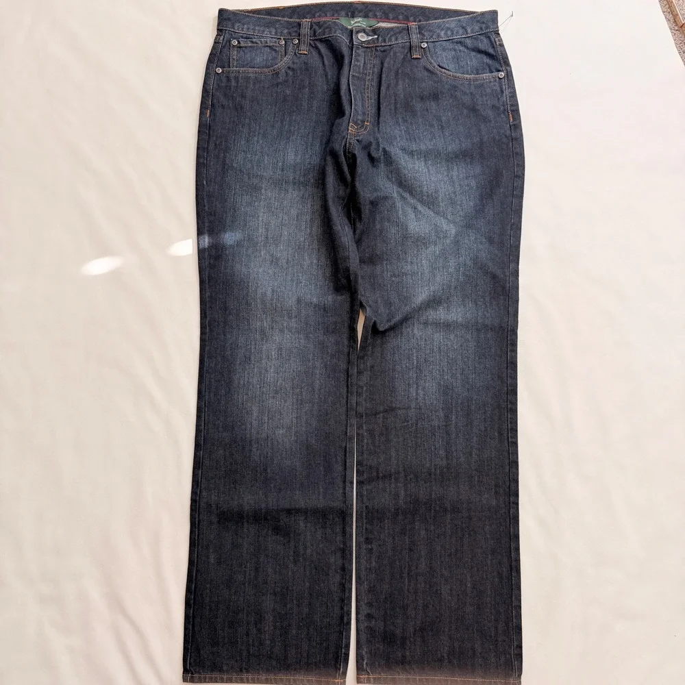 Woolrich Jeans Mens 36x32 Dark Wash Blue Straight Leg 100% Cotton Rugged Classic